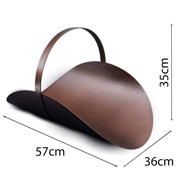Holzträger | Kaminkorb | Kupfer-Antik | oval Holzträger | Kaminkorb | Kupfer-Antik | oval